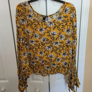 Charlotte Russe Yellow Floral top 2x